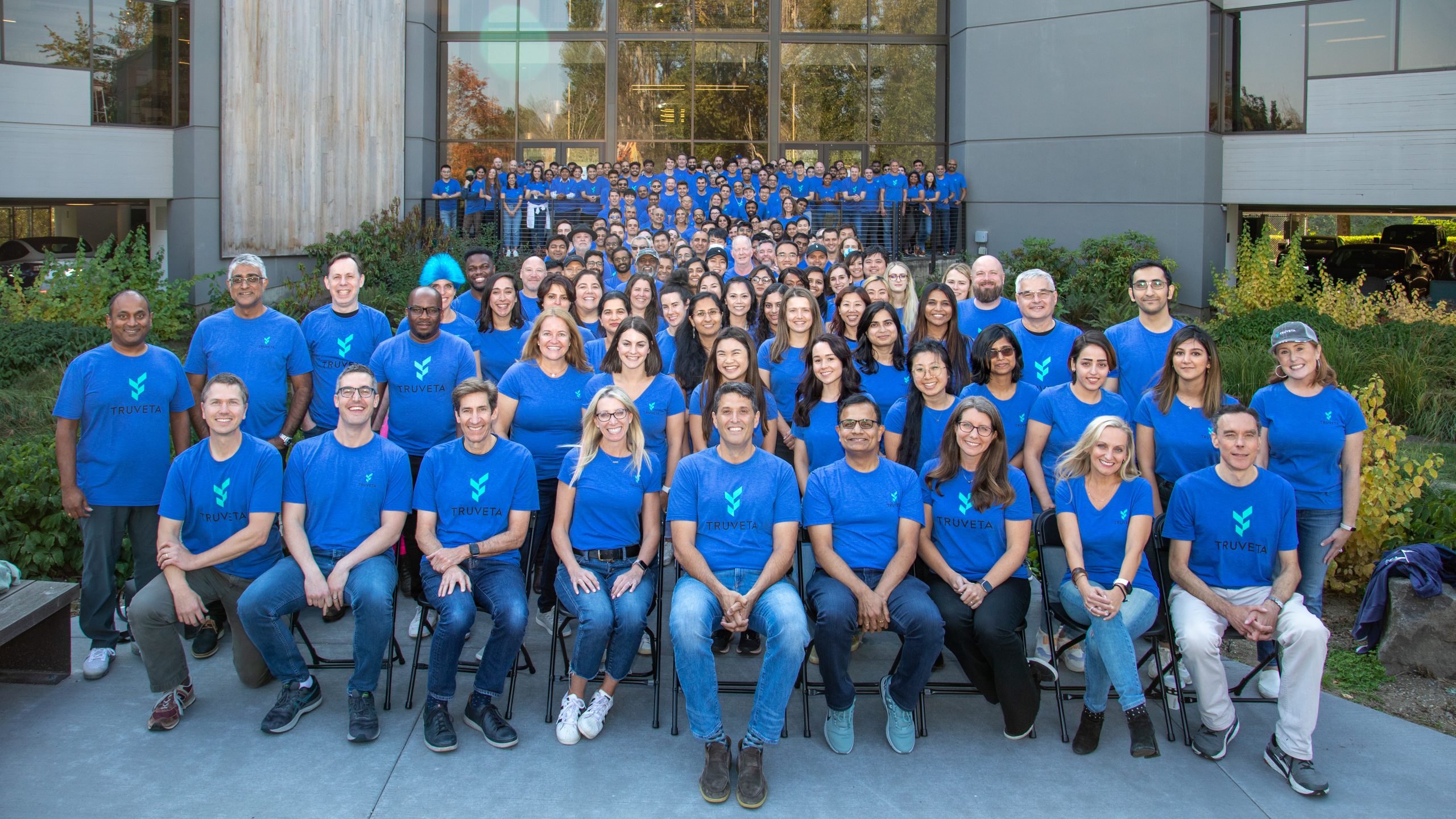 The Truveta team outside of HQ in Bellevue, Washington.