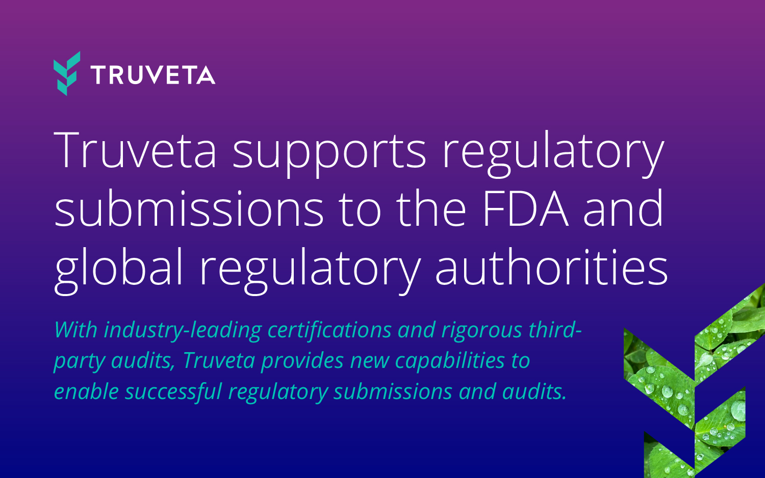 Truveta announced advanced regulatory and audit capabilities to support its customers for real-world evidence (RWE) submissions to the Food and Drug Administration (FDA) and other global regulatory authority decisions. Truveta offers the most complete, timely, and clean regulatory-grade electronic health record (EHR) data from more than 100 million patients across 30 US health systems, empowering researchers to study all diseases, drugs, and devices.